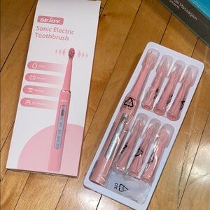 Sejoy Pink Sonic Electric Toothbrush Set